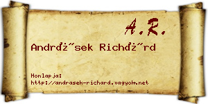 Andrásek Richárd névjegykártya