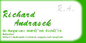 richard andrasek business card
